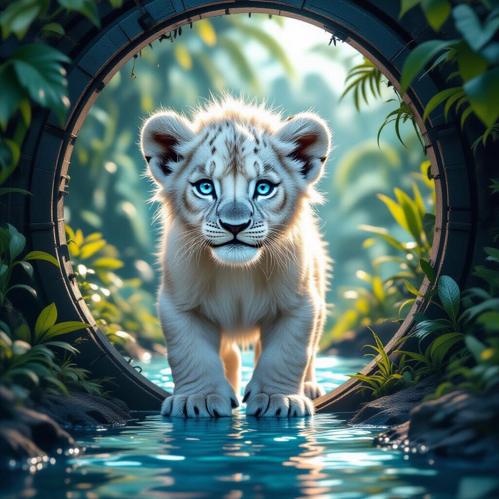 Nebula-Eyed Lion Cub at Jungle Portal