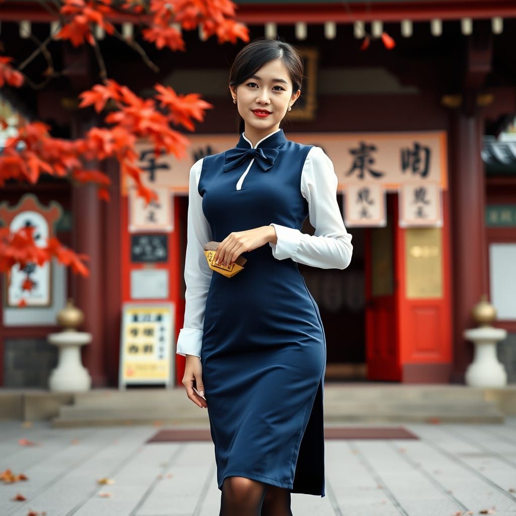Autumn Shrine Maiden in Jumper Dress Uniform
