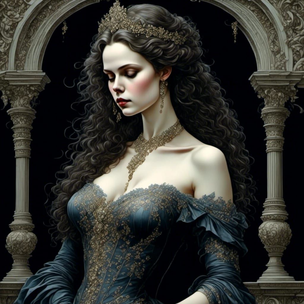 Gothic Dark Debutante in Swan Lake Style