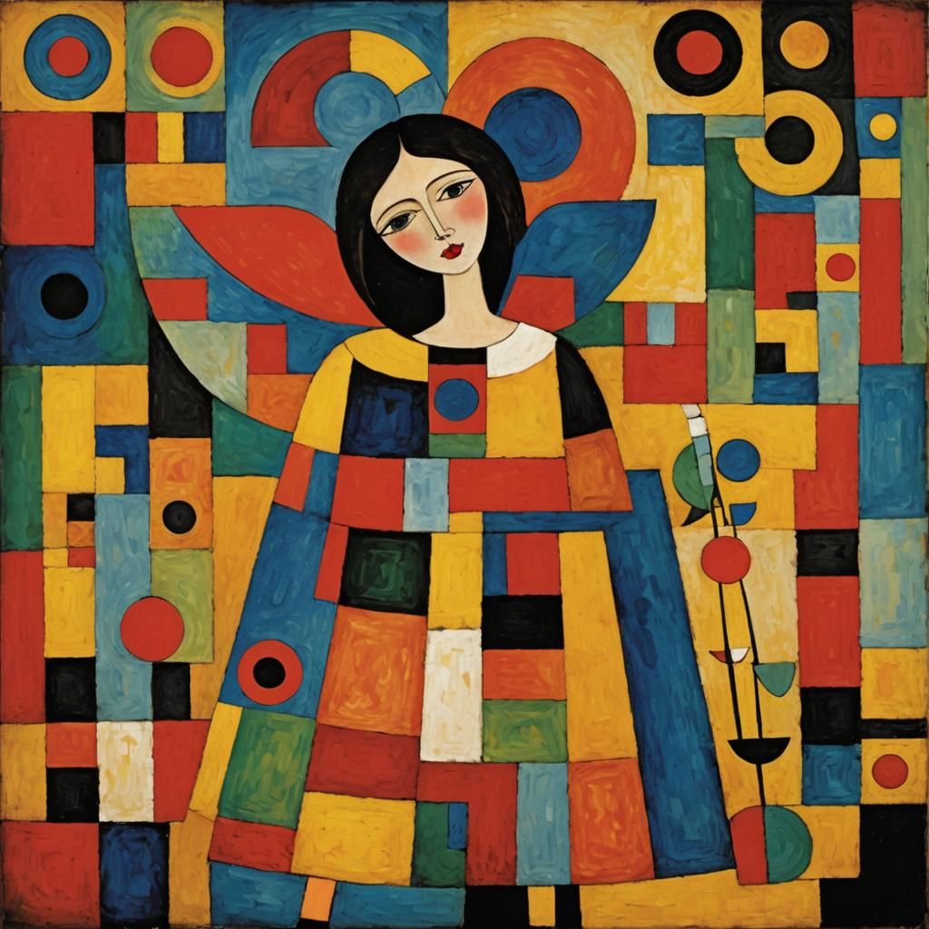 Abstract Angel in Bauhaus Style