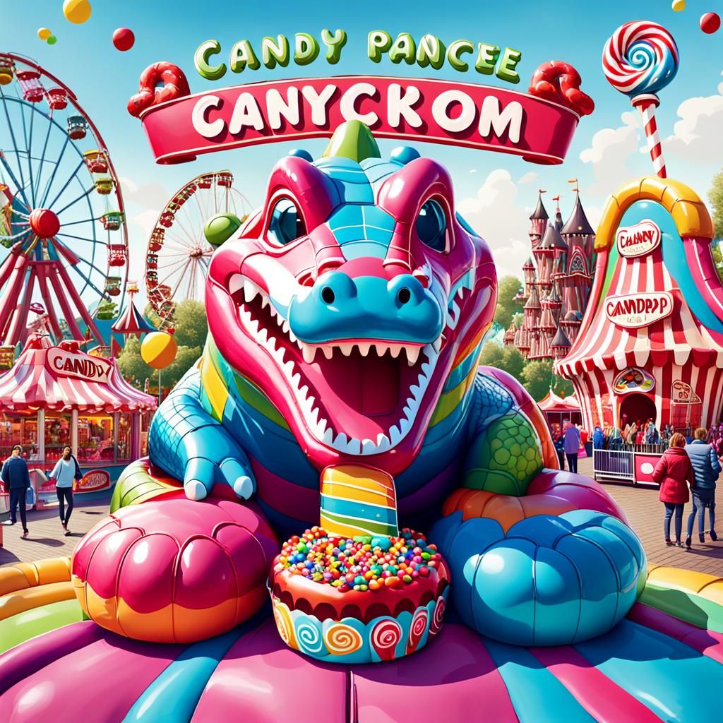 Candy Amusement Park Poster in Postmodern Style