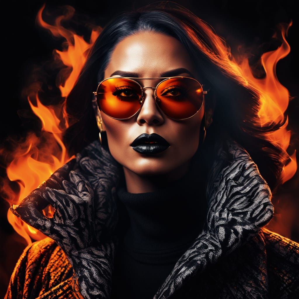 Dramatic Digital Portrait of Ms. Wednesday