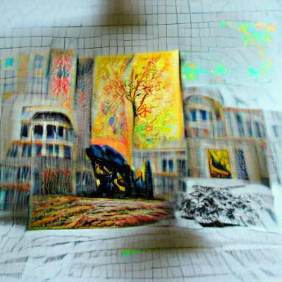 Art Nouveau Rococo Architecture in Ukiyo-e Style