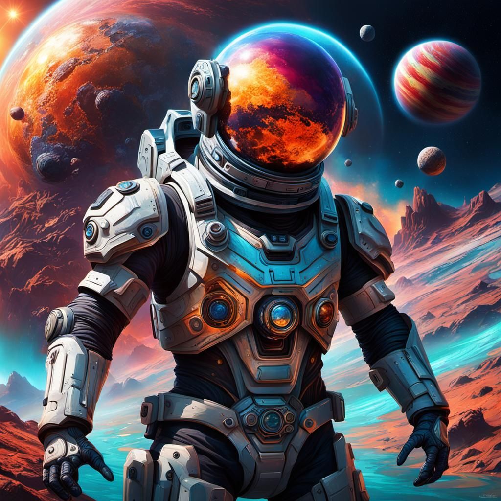 Hyperrealistic Alien Planet Concept Art with Dramatic Lighti...