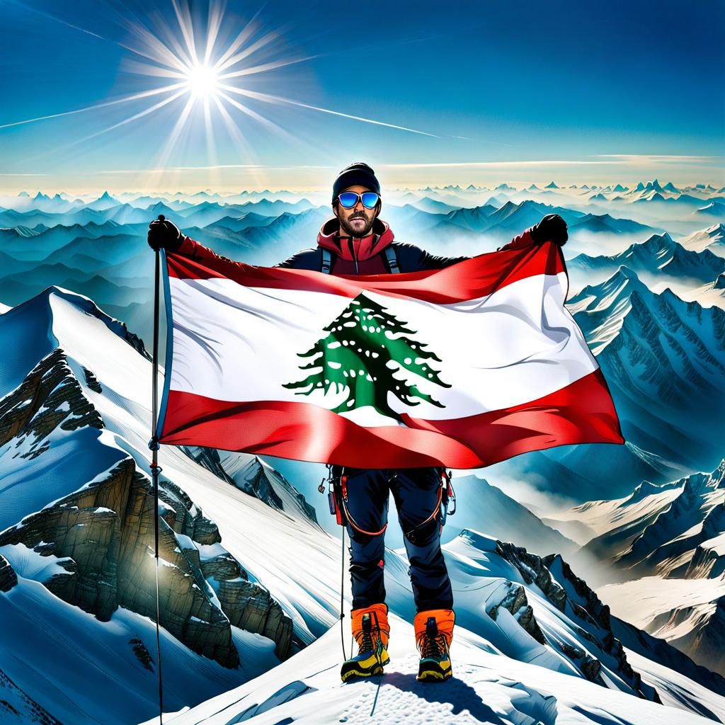 Lebanese Climber Maxim Chaya on Top of Mount Everest