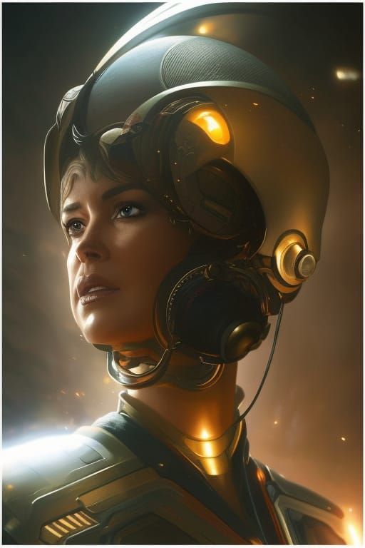 Samantha Carter Portrait in Art Nouveau Style