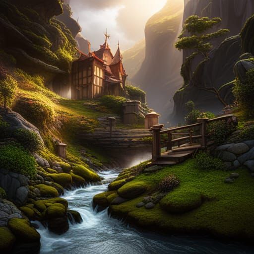 Fantastical Detailed Matte Painting of a Running Nose