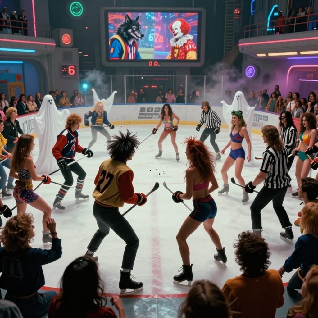 80s Cult Film Hockey Game Chaos