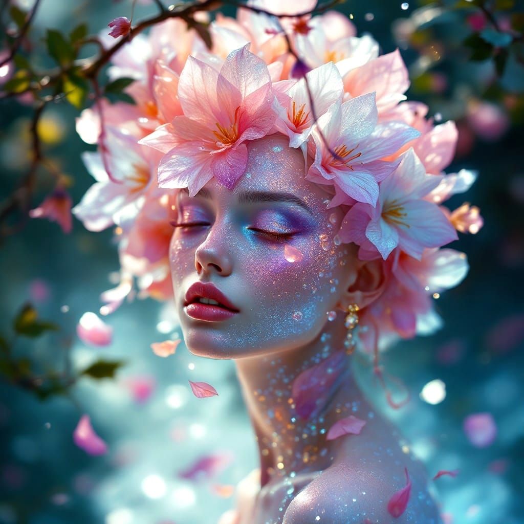 Dryad in Vibrant Glass Bloom