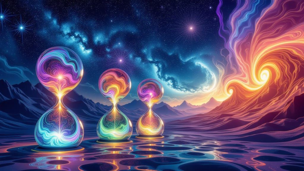 Cosmic Hourglasses Flowing Backwards in Infinite Dream