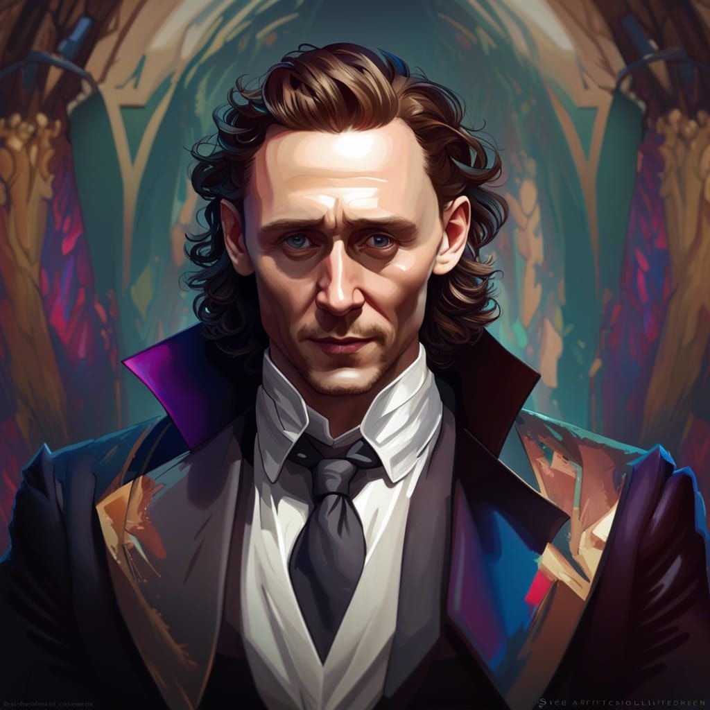 Detailed Portrait with Dynamic Lighting and Triadic Colors