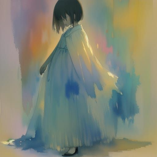 Elegant Woman in Soft, Muted Colors