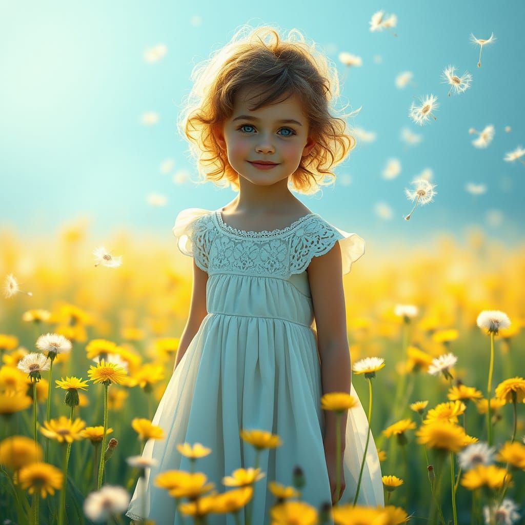 Enchanted Meadow Scene in Watercolor Style