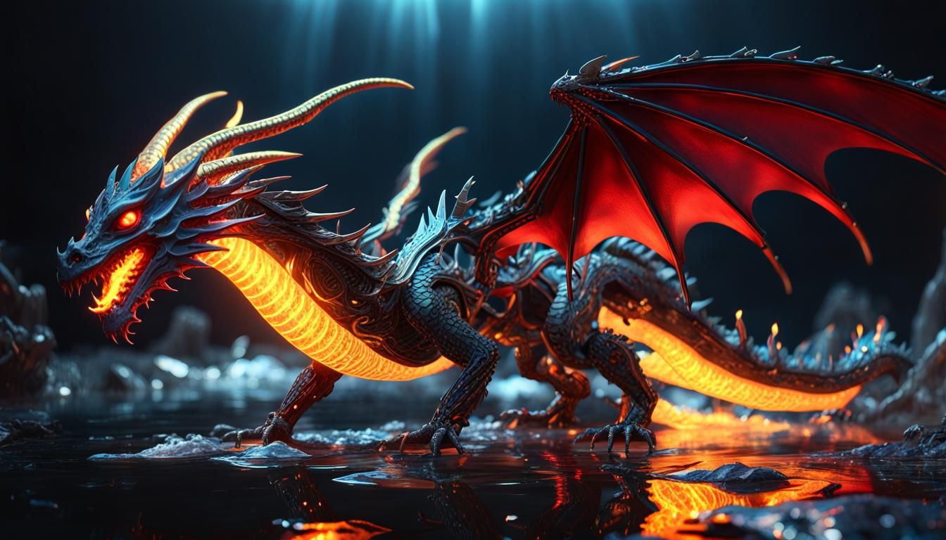 Fantasy Ghost Dragons in Sci-Fi Setting