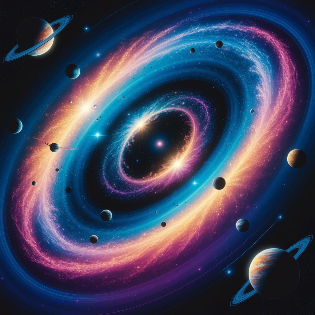 Galactic Vortex in Holographic Astral Illustration