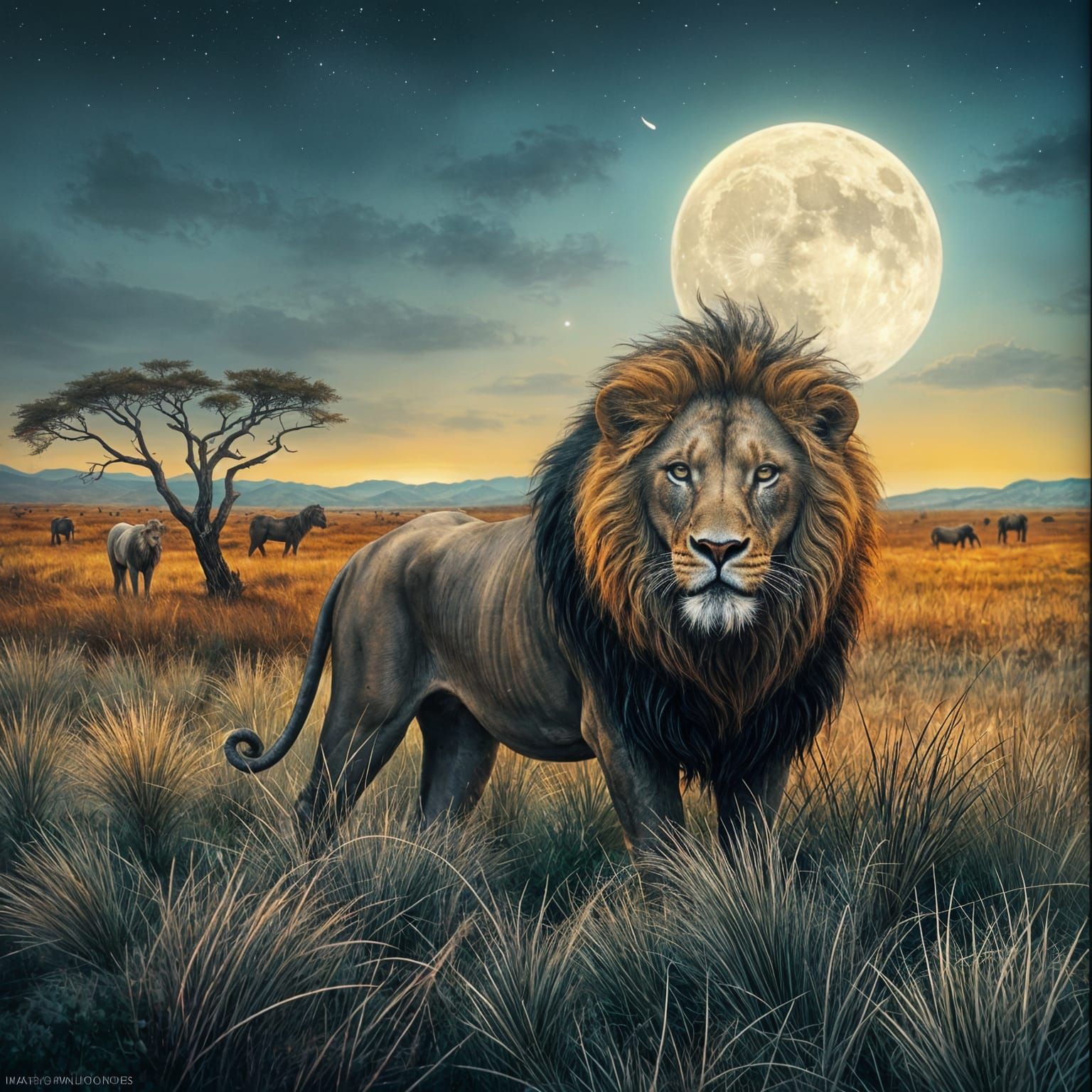 Lion in the Savannah