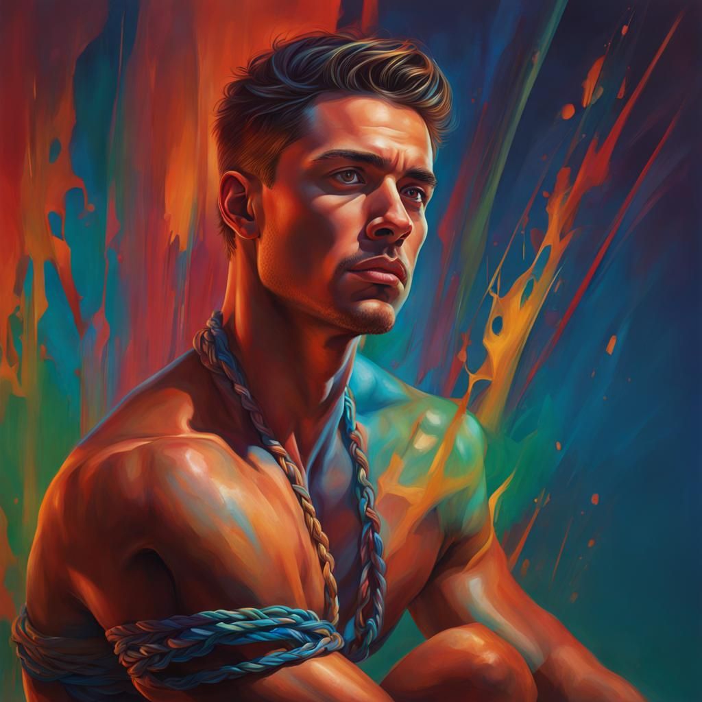 Bound Man: Hyperrealistic and Detailed Portrait