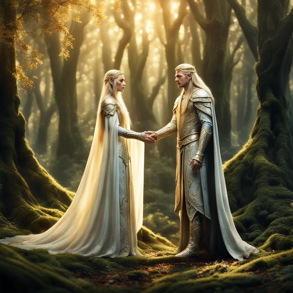 Celeborn and Galadriel in Lorien Forest