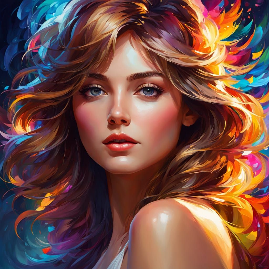 Dreamer Portrait in Art Nouveau Style