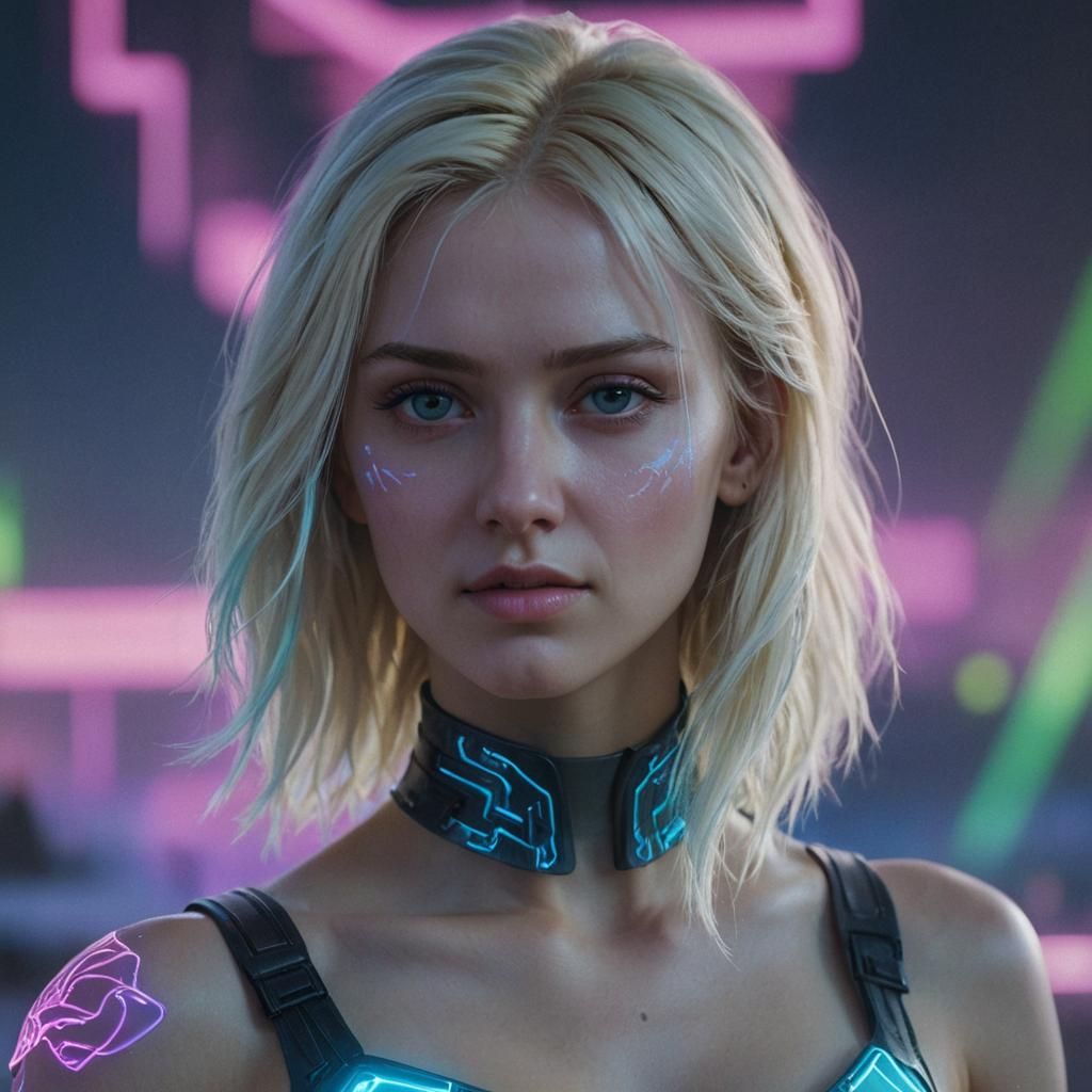 Cyberpunk Goddess in Neon Dreams