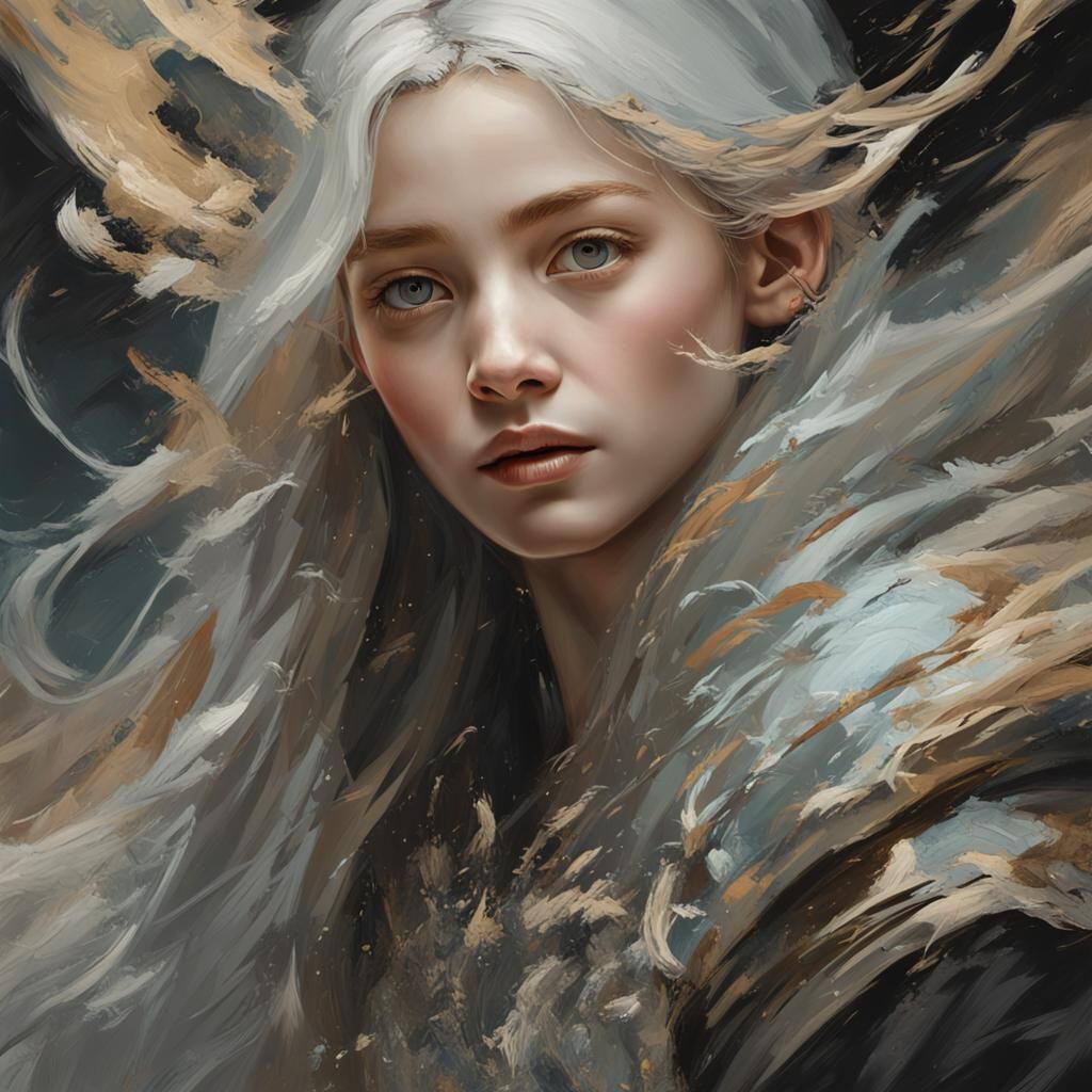 Ethereal Portrait in Alla Prima Oil Painting Style