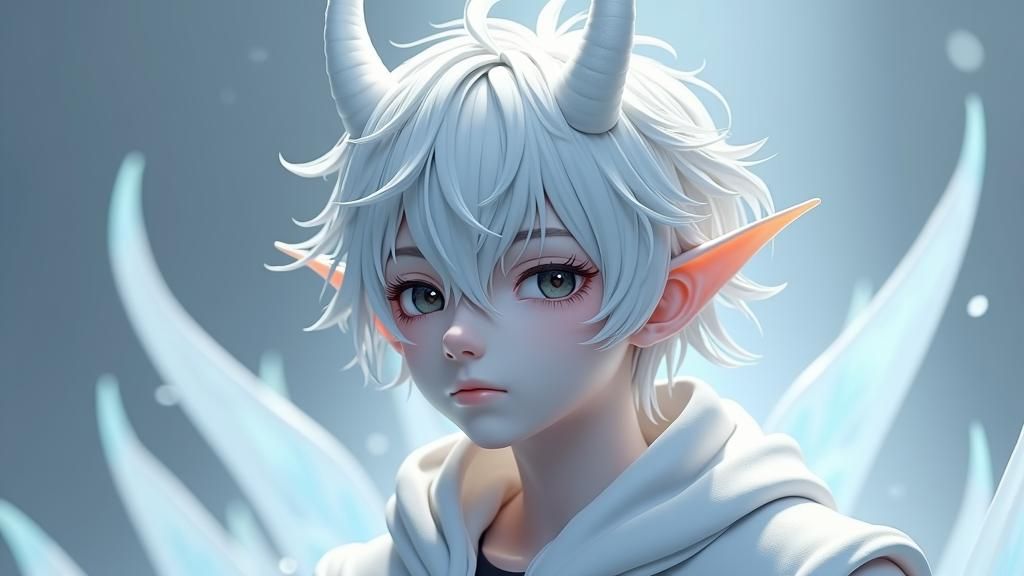 Icy Demon: Anime-Inspired 3D Art