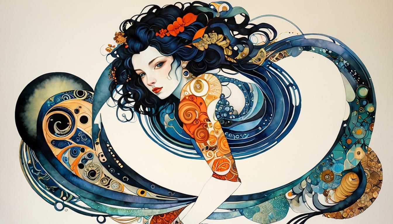 Biopunk Zentangle with Fibonacci Sequence