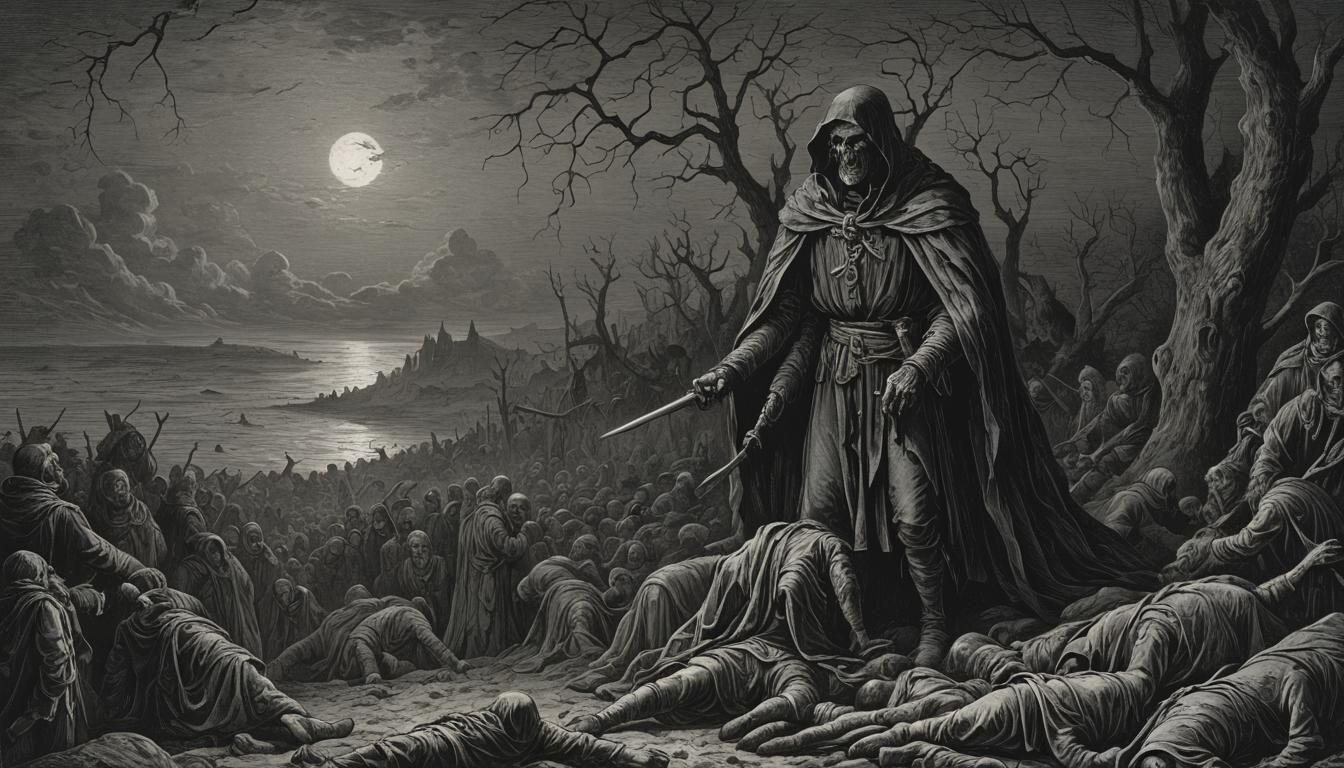 Gothic Horror Scene in Doré Style