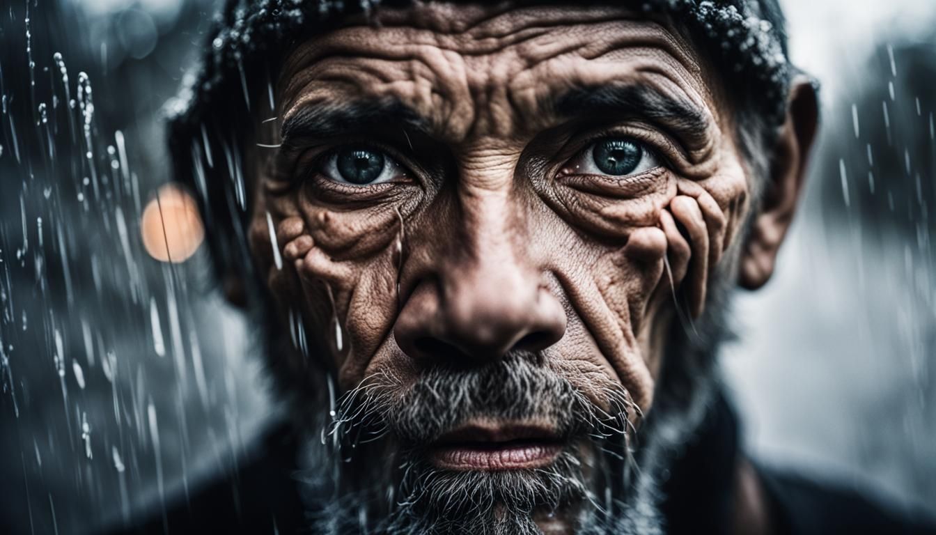 Weathered Portrait in Gritty Black and White