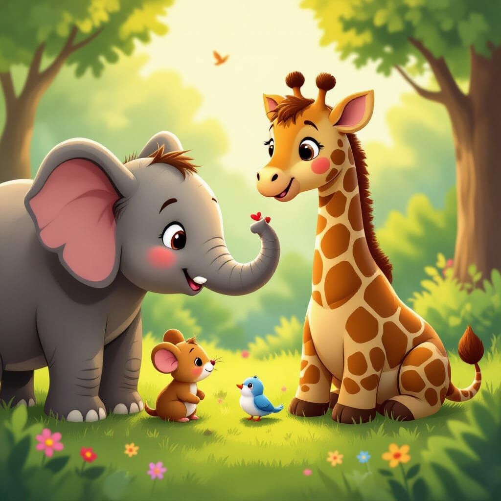 Unlikely Animal Friends in Vibrant Natural Setting