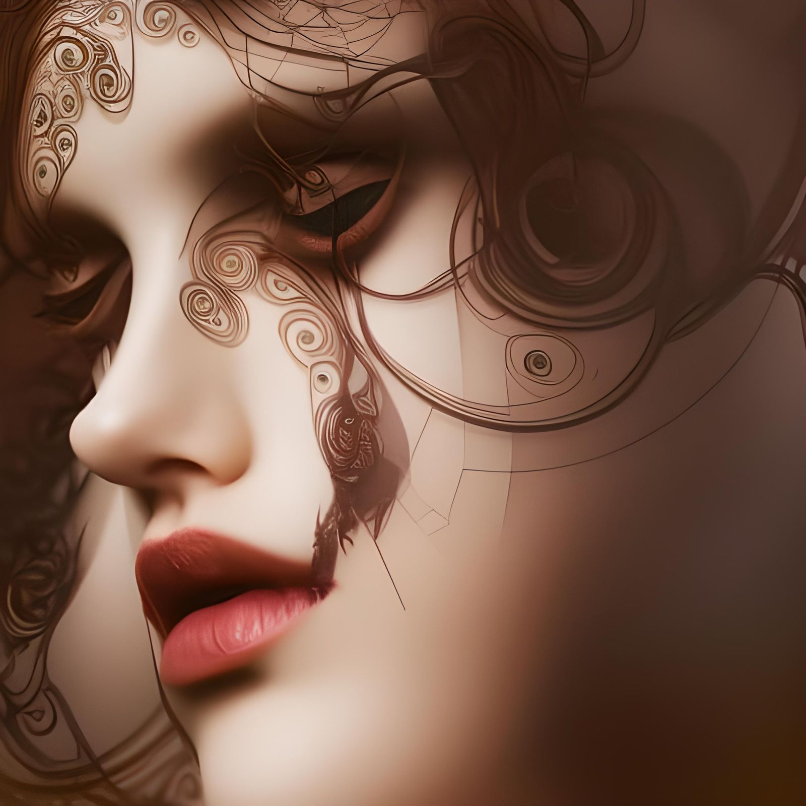 Ethereal Woman in Vibrant Details