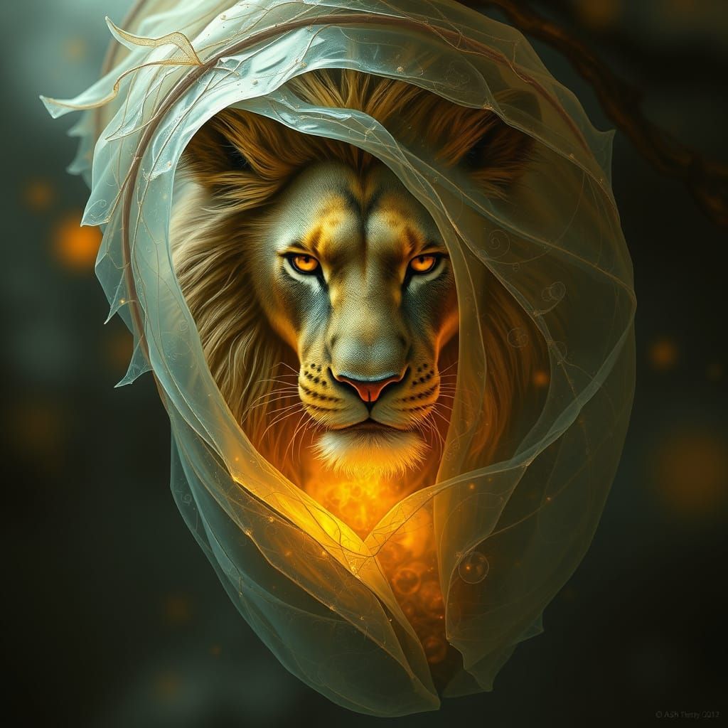 Lion Chrysalis in Digital Painting Style