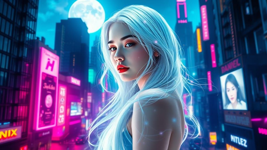 A captivating conceptual portrait of a young, beautiful woma...