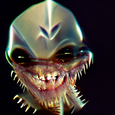 Menacing Alien Grin Exposes Sharp Teeth