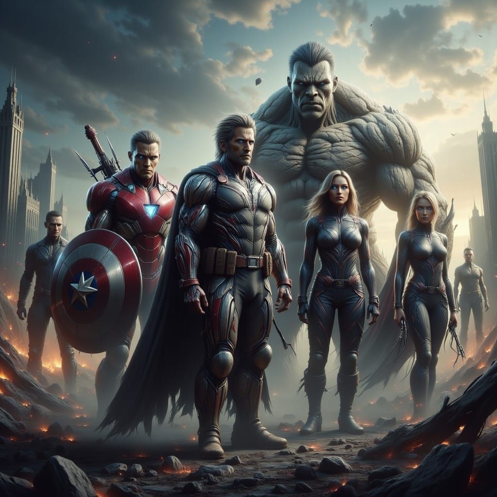 Avengers as Walking Dead Survivors in Desolate World