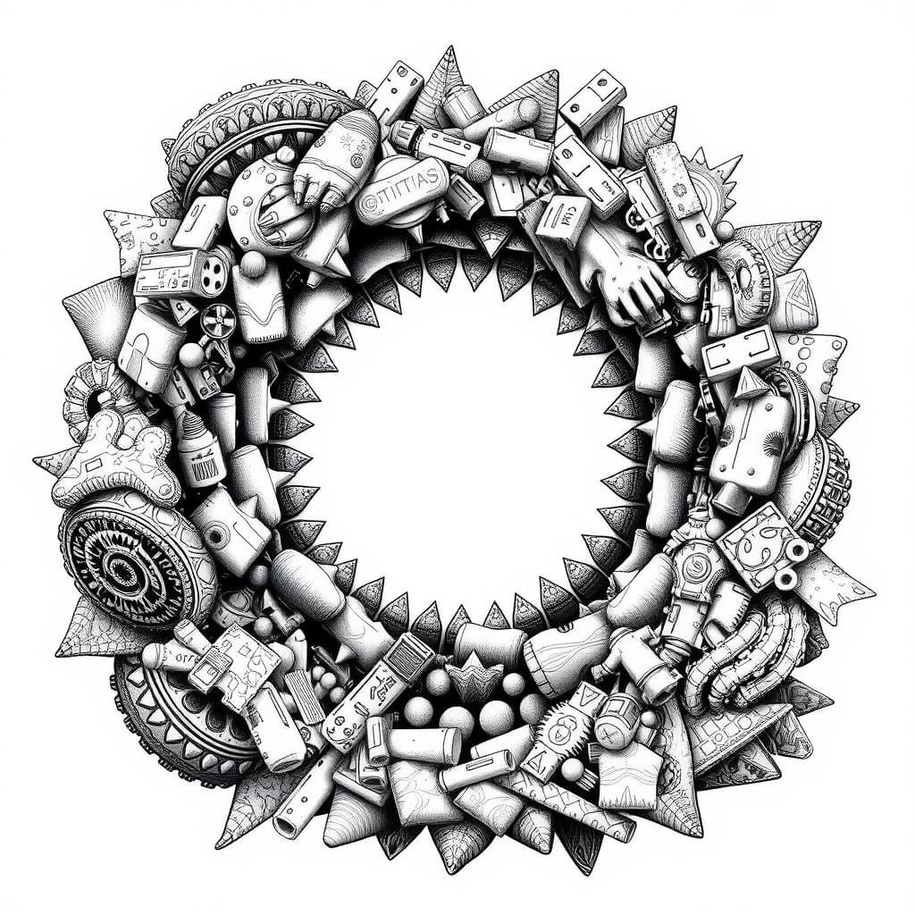 Hyperdetailed Charcoal Drawing of Infinite Doodles