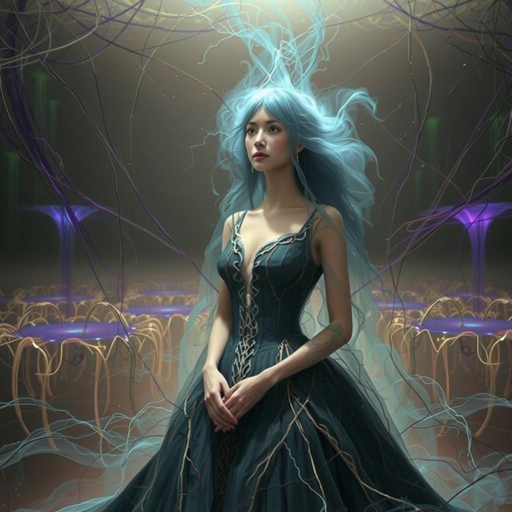 Abstract Neuron Network in Expressionist Style