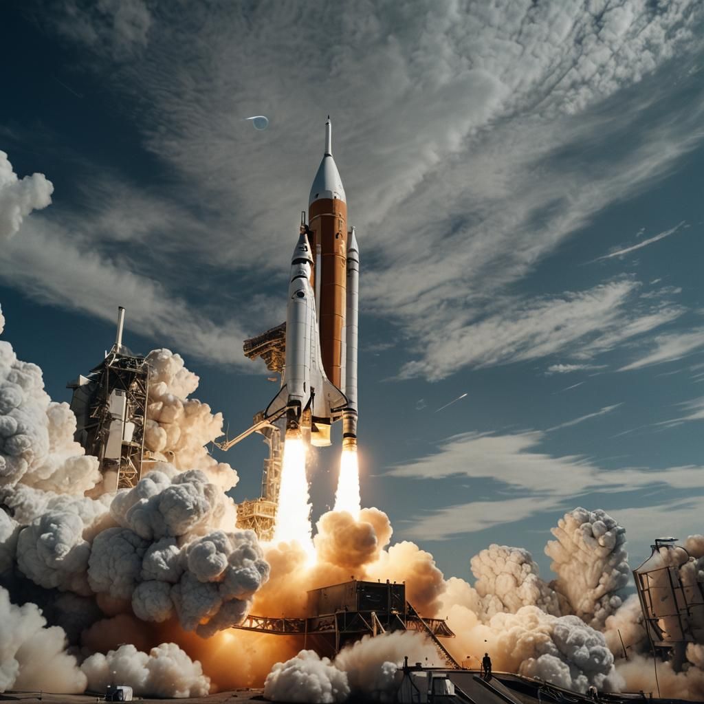 Dramatic NASA Rocket Launch Cinematic Still