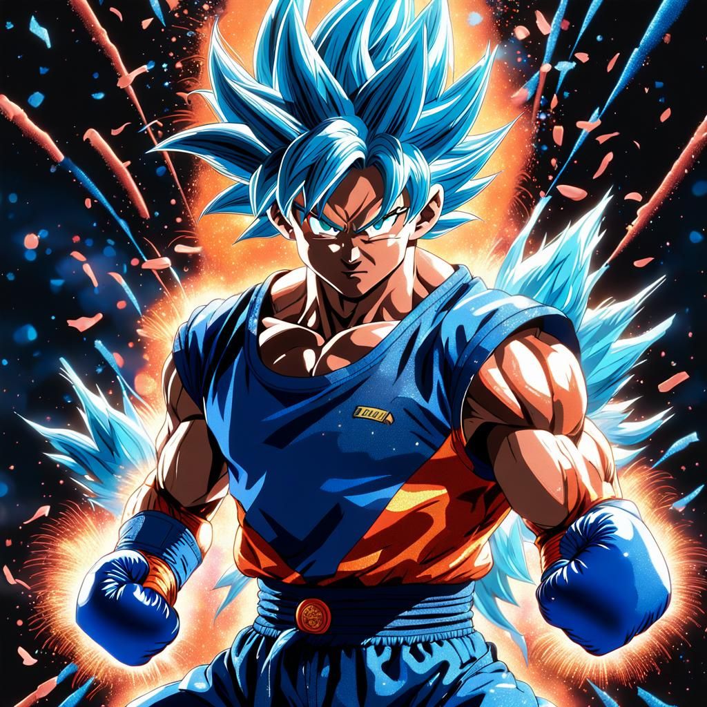 Super Saiyan Goku in 90s Anime Boxing Match