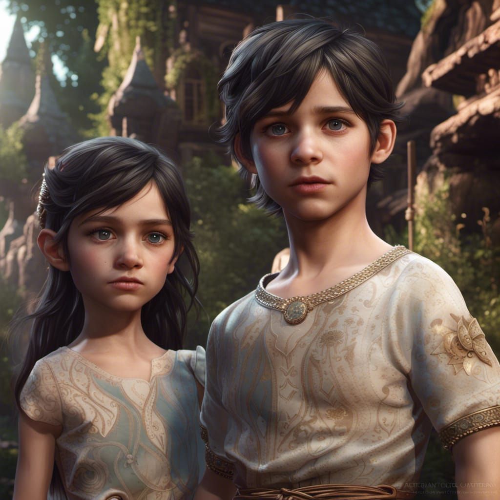 Twin Siblings in Detailed Fantasy Concept Art