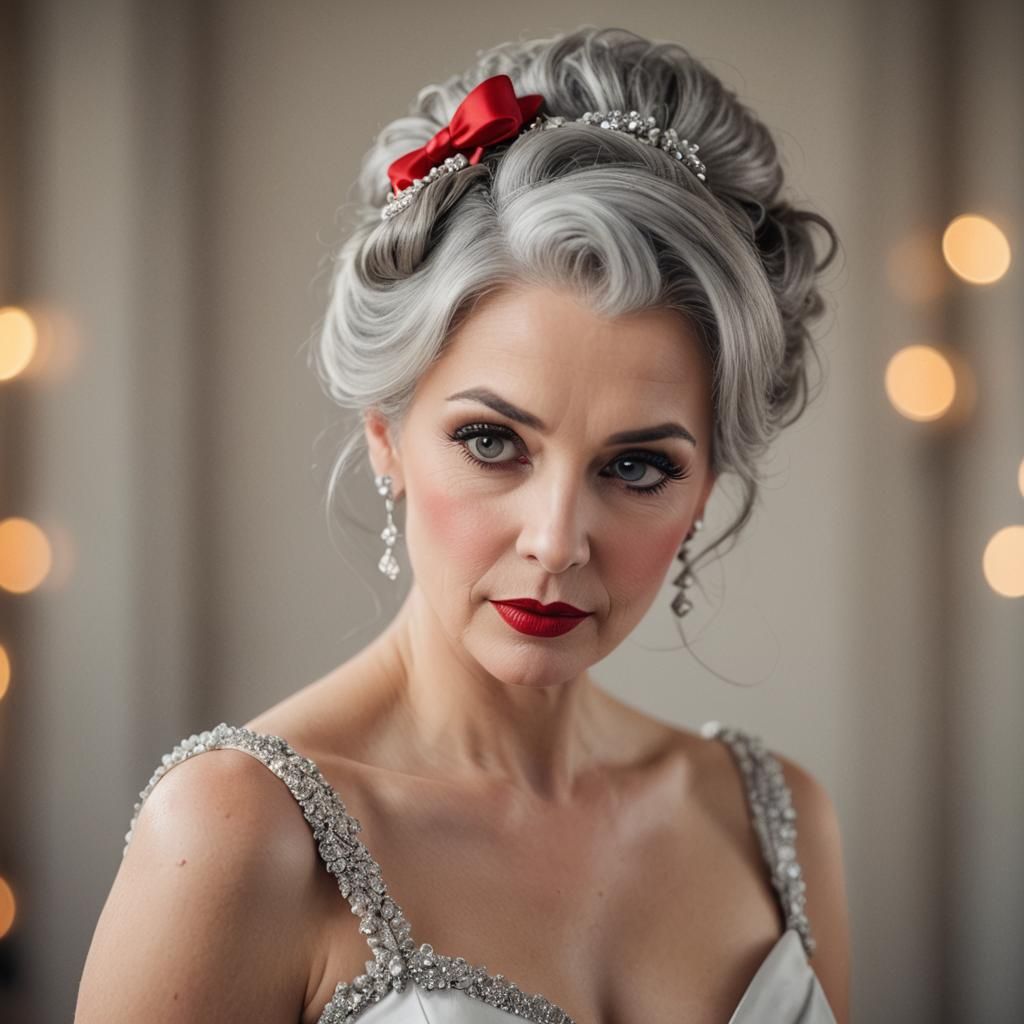 Glamorous Boudoir Photograph of Woman in Red Dress