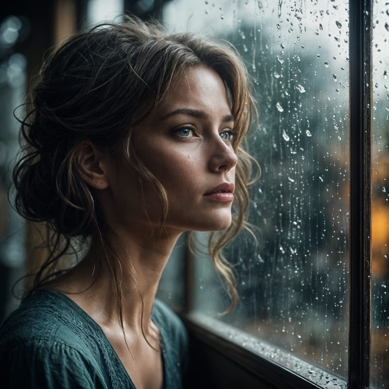 Ethereal Rainy Day Vision in Cinematic Style