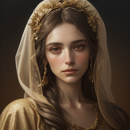 Venere, Goddess of Love and Beauty, in Elegant Oil Portrait