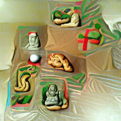 Cubist Christmas Cookies: Snakes, Eggs, Jesus, Buddha