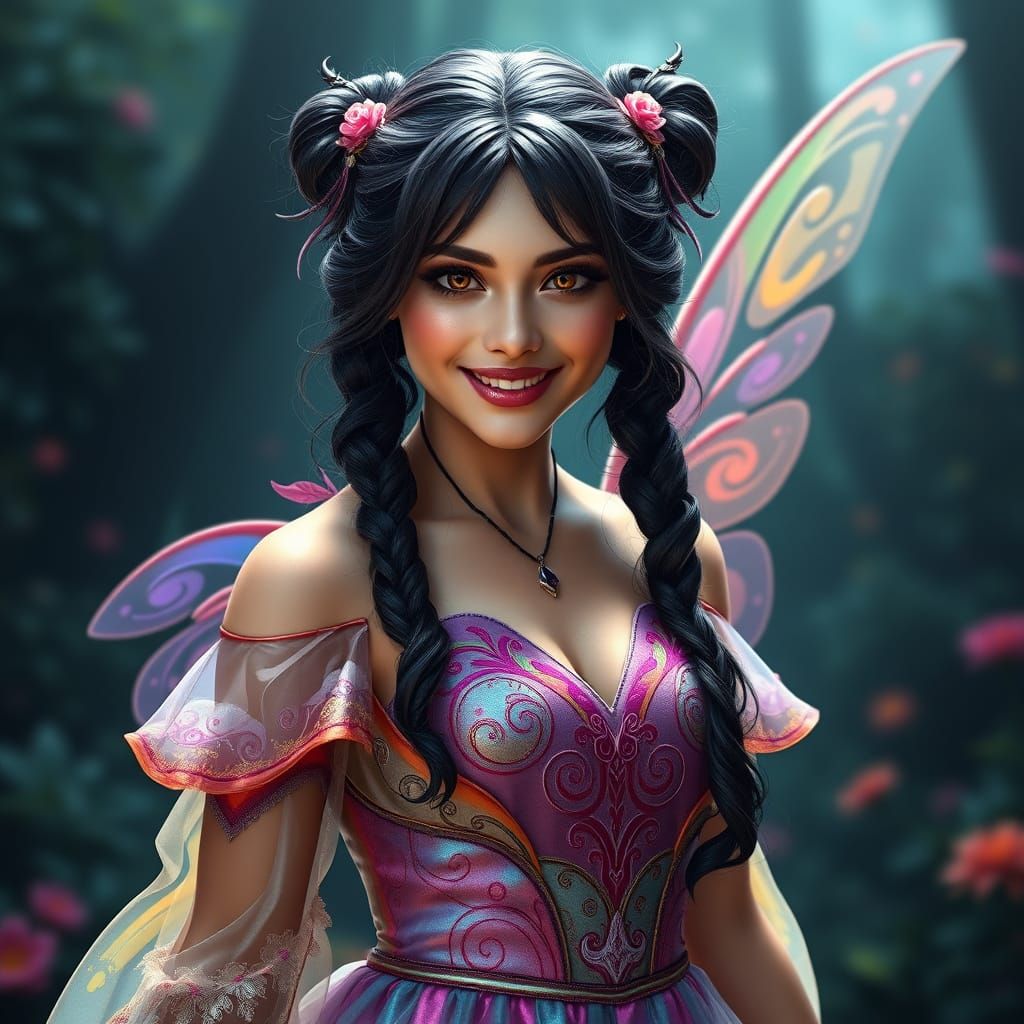 Fairy Goddess in Vibrant Cosplay Costume