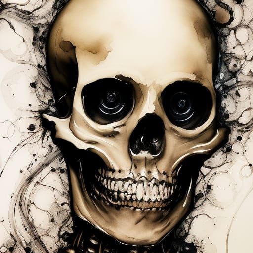 Intricate Skeleton Portrait in Dark Fantasy Style