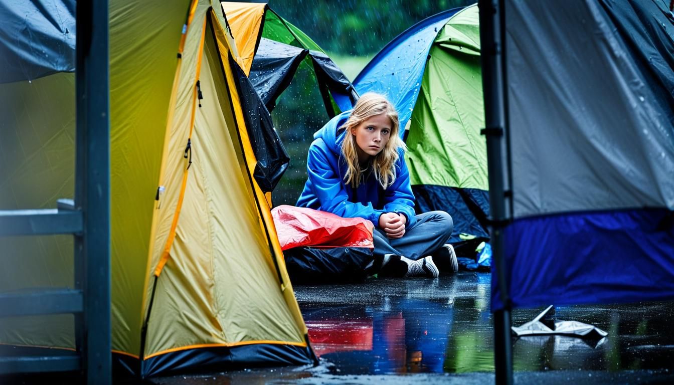 Encampment in Rainstorm: Loss of Humanity
