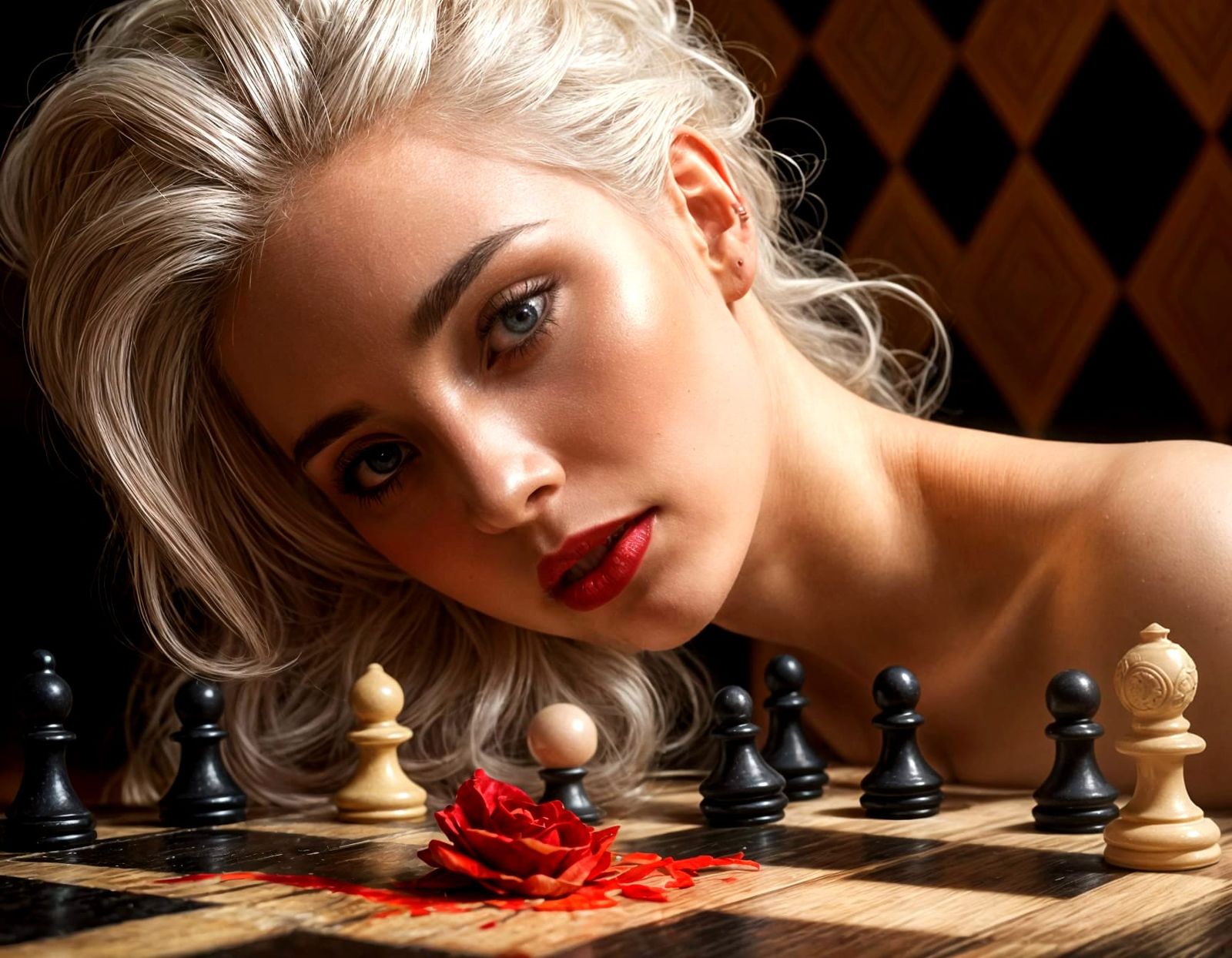 Surreal, High-Resolution Portrait in Triadic Colors with Int...