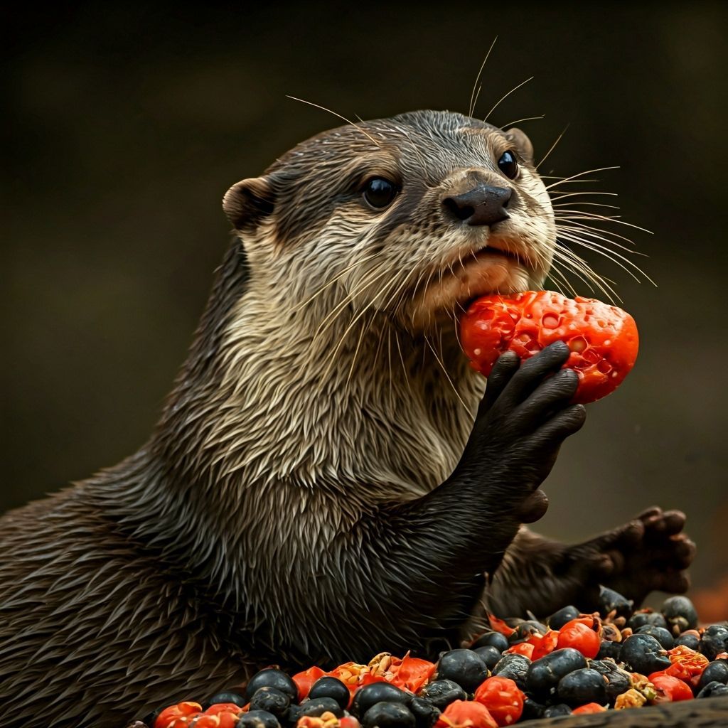 Super Otter Eating Active Bombs