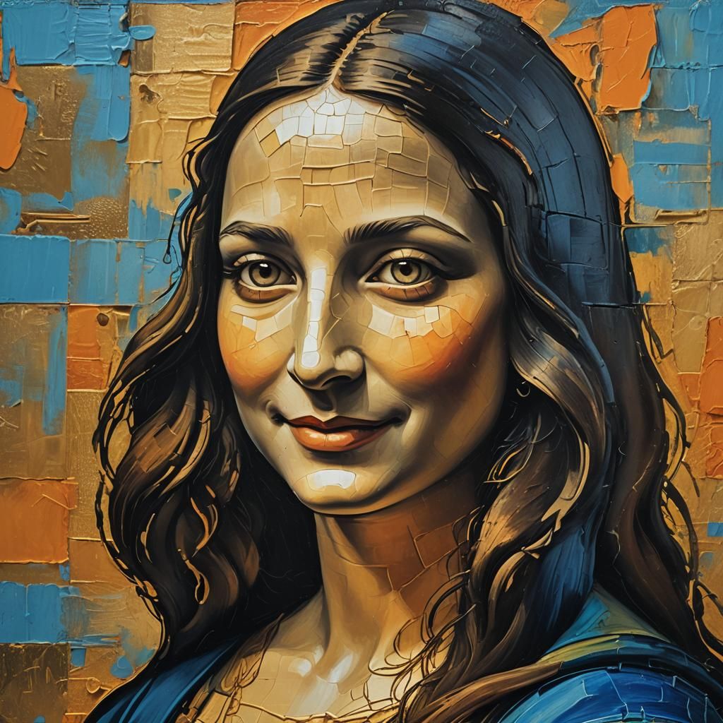 Mona Lisa: Expressionist Oil Painting in Surreal Style